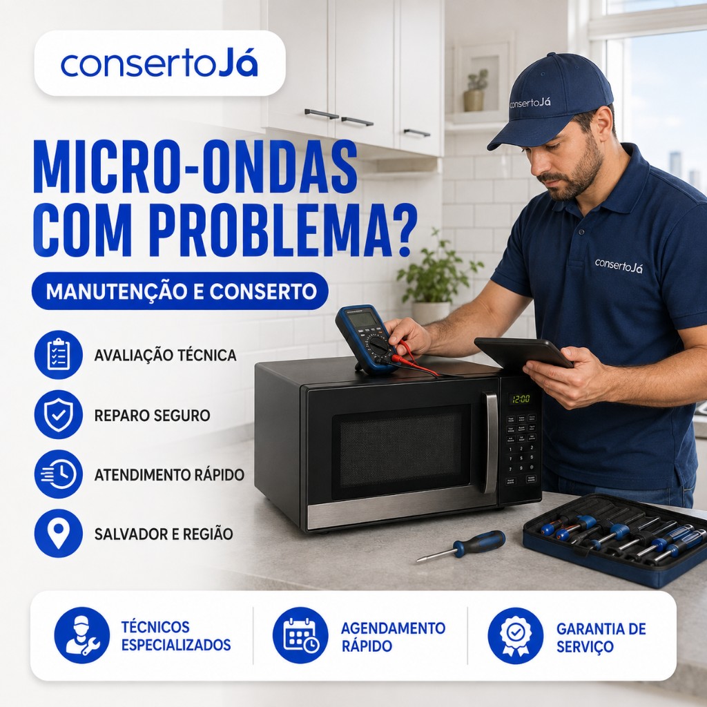 Conserto e reparo de micro-ondas com diagnóstico preciso